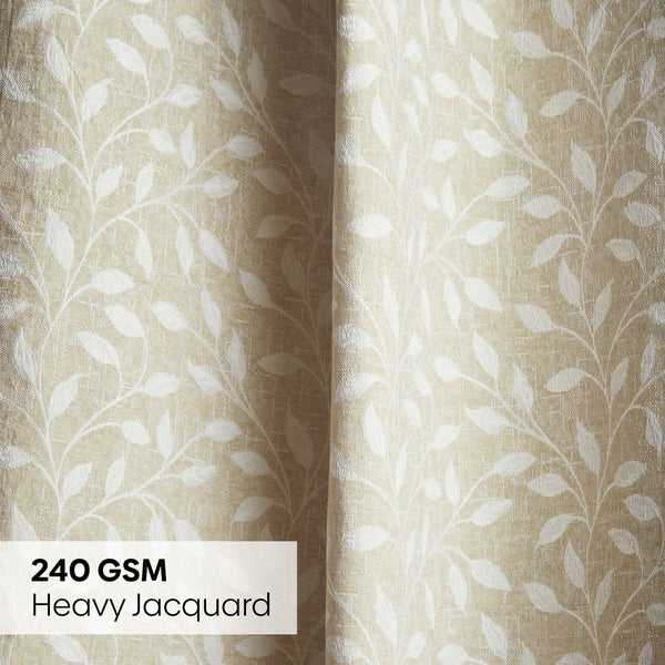 JacquardCurtain Silken Branch, Fawn