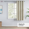 JacquardCurtain Silken Branch, Fawn