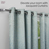 Jacquard Curtains Glittering Fern, Aqua