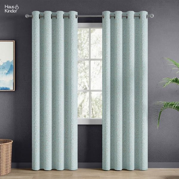 Jacquard Curtains Glittering Fern, Aqua