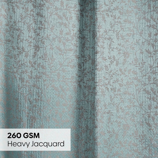 Jacquard Curtains Glittering Fern, Aqua