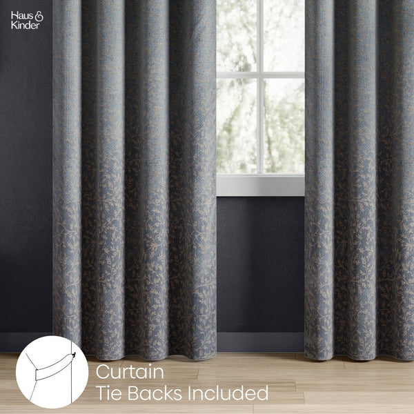 JacquardCurtains Misty Fern Powder, Blue