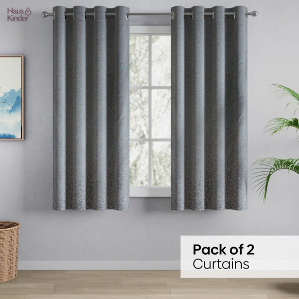 JacquardCurtains Misty Fern Powder, Blue