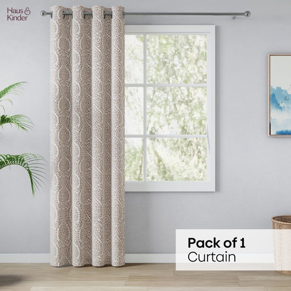 Poly Cotton JacquardCurtain Woodland Trail, Cadbury