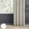 Poly Cotton JacquardCurtain Urabn leaf, Brown