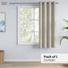 Poly Cotton JacquardCurtain Urabn leaf, Brown