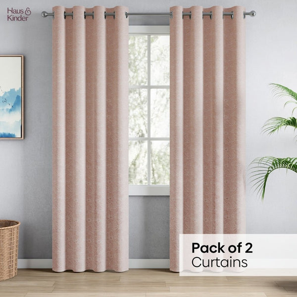Jacquard Curtains Blush Daisy, Blush