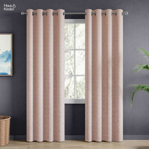 Jacquard Curtains Blush Daisy, Blush