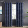 Jacquard Window Curtains Midnight Daisy, Indigo Blue