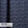 Jacquard Window Curtains Midnight Daisy, Indigo Blue