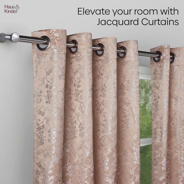 Jacquard Curtains Rosewood Grace, Rose Gold