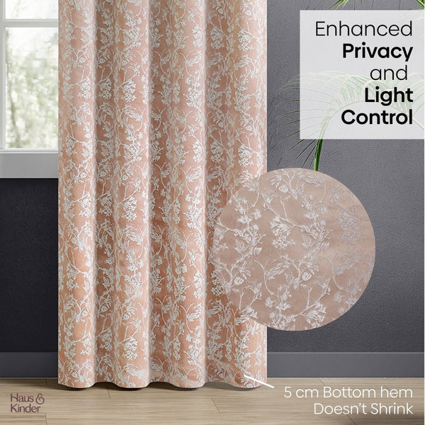 Jacquard Curtains Rosewood Grace, Rose Gold