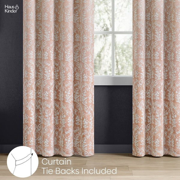 Jacquard Curtains Rosewood Grace, Rose Gold