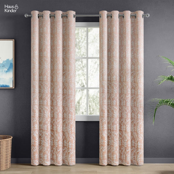 Jacquard Curtains Rosewood Grace, Rose Gold