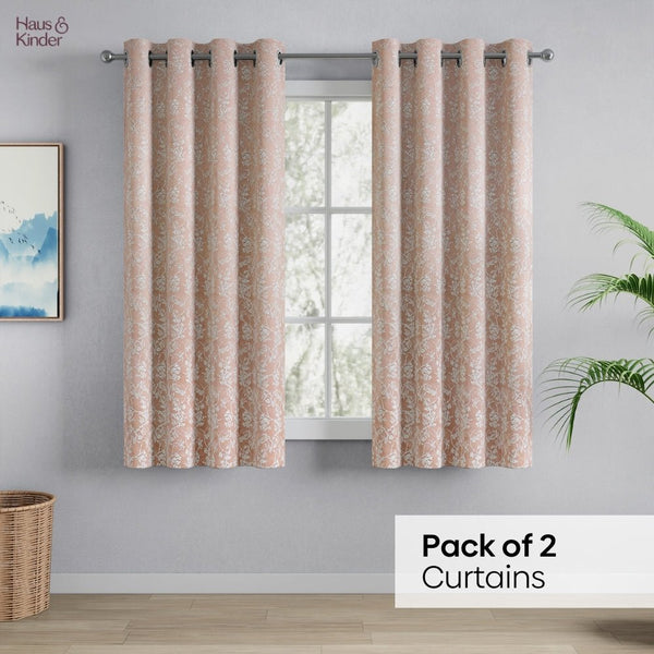 Jacquard Curtains Rosewood Grace, Rose Gold