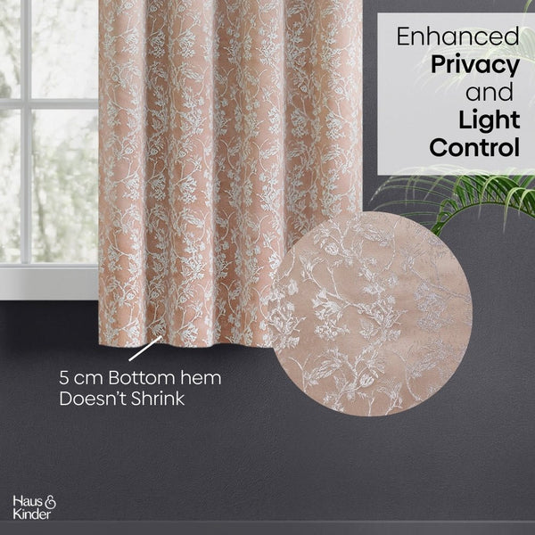 Jacquard Curtains Rosewood Grace, Rose Gold