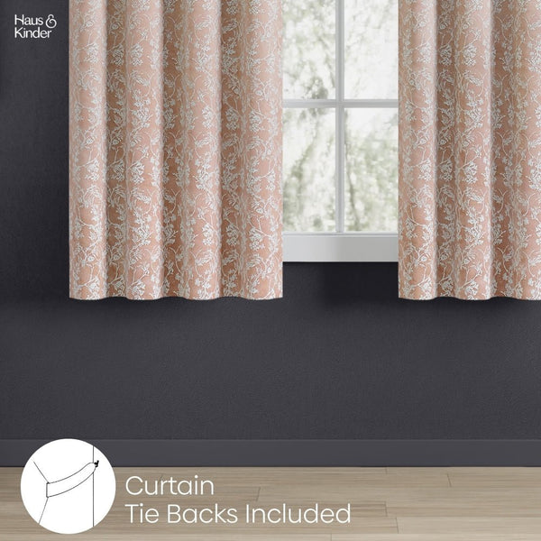 Jacquard Curtains Rosewood Grace, Rose Gold