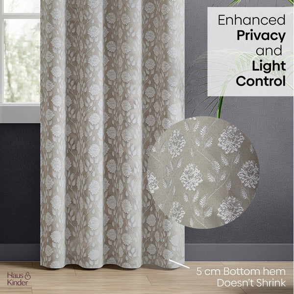 JacquardCurtains MoonlaceDrape, Stone