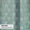 JacquardCurtains Mint Fleur Drape, Mint