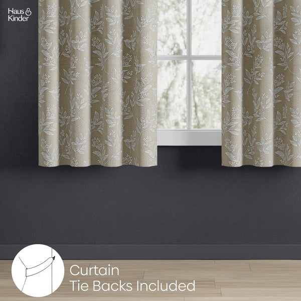 JacquardCurtains Ashwood Bloom, Stone