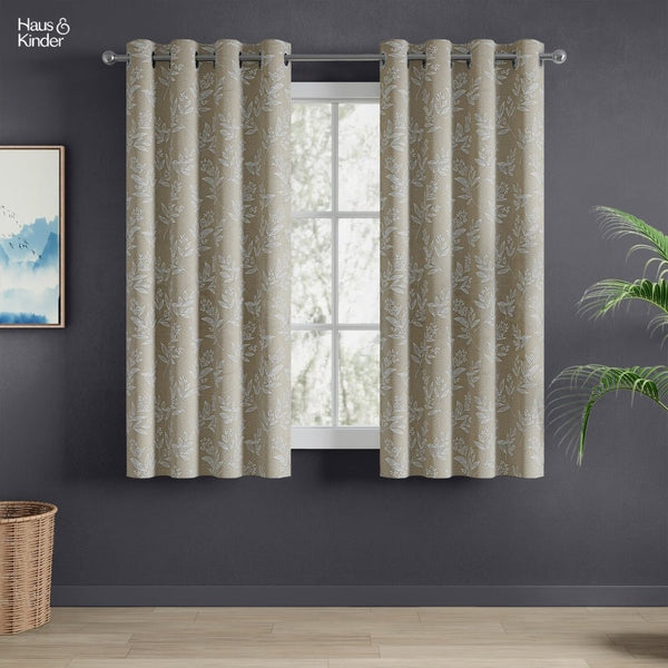 JacquardCurtains Ashwood Bloom, Stone