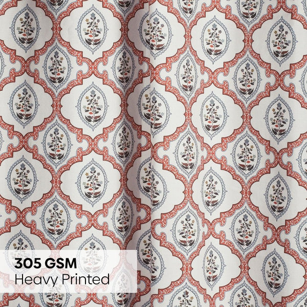 Poly Cotton Digital Printed Curtain Heritage Medallion, Multi