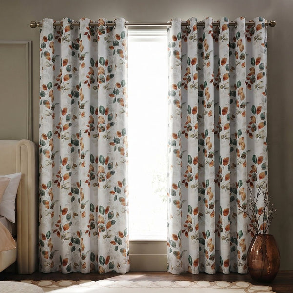 Soft Botanica Cotton Printed Pack Of 2 Curtain, Multicolor