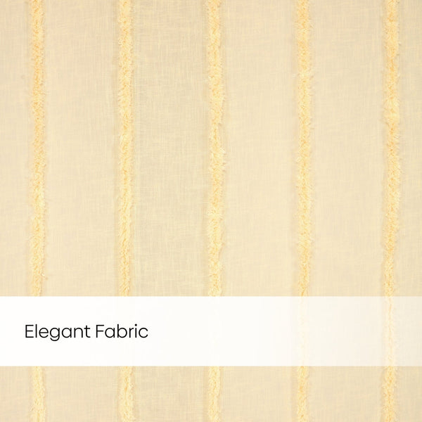 Feather Fringe Sheer Printed Pack Of 1 Curtain, Butter Yellow