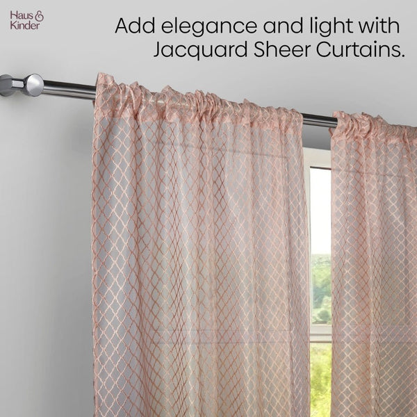 Polyester JacquardCurtains Warm Weave, Blush