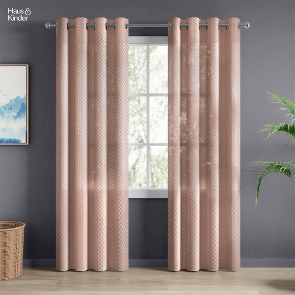 Polyester JacquardCurtains Warm Weave, Blush