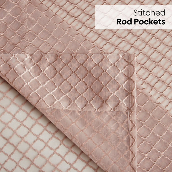 Polyester JacquardCurtains Warm Weave, Blush