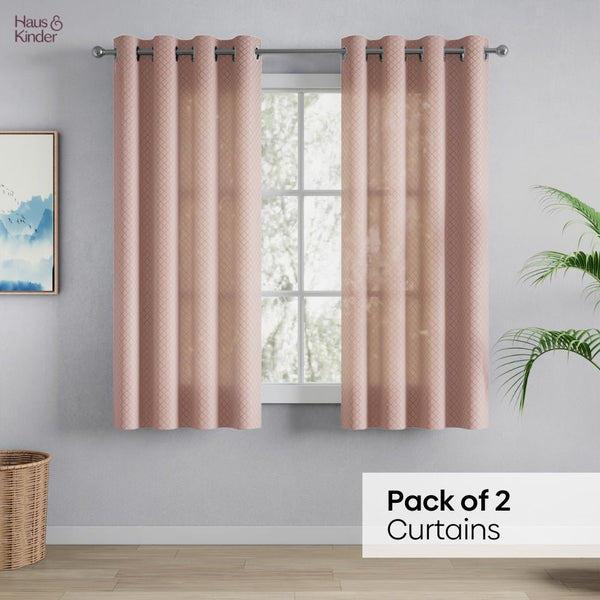 Polyester JacquardCurtains Warm Weave, Blush
