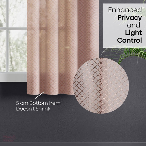 Polyester JacquardCurtains Warm Weave, Blush