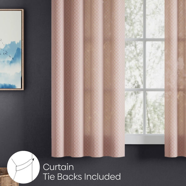 Polyester JacquardCurtains Warm Weave, Blush