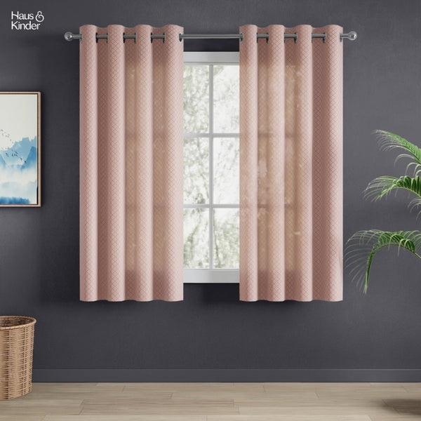 Polyester JacquardCurtains Warm Weave, Blush
