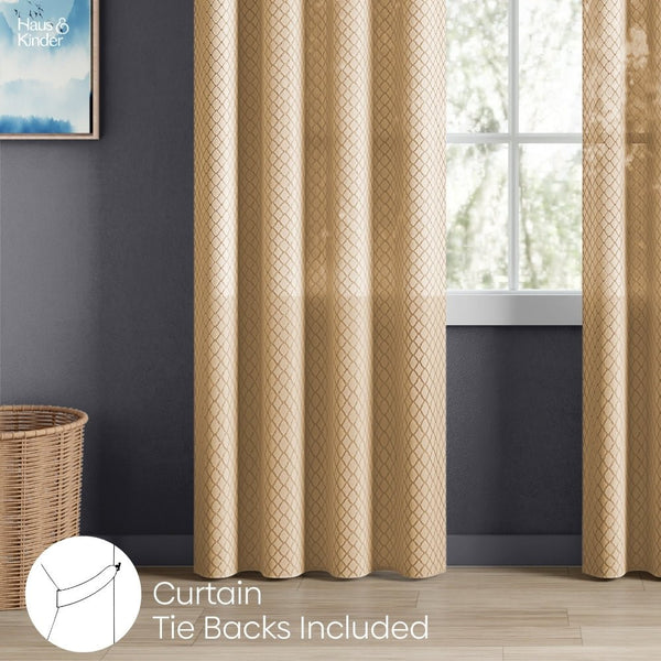 Polyester JacquardCurtains Sandstone Weave, Gold
