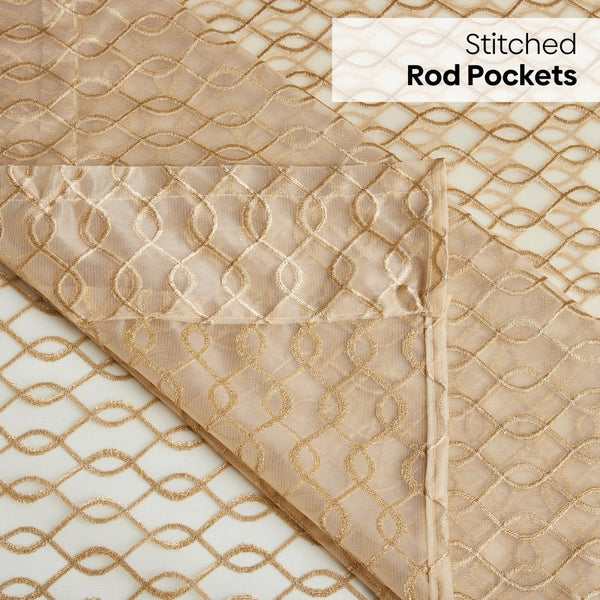 Polyester JacquardCurtains Sandstone Weave, Gold