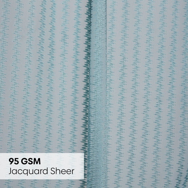 Polyester Jacquard Curtains Aqua strand, Teal