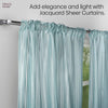 Polyester Jacquard Curtains Aqua strand, Teal