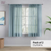 Polyester Jacquard Curtains Aqua strand, Teal