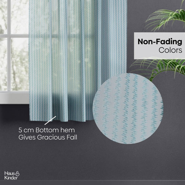 Polyester Jacquard Curtains Aqua strand, Teal