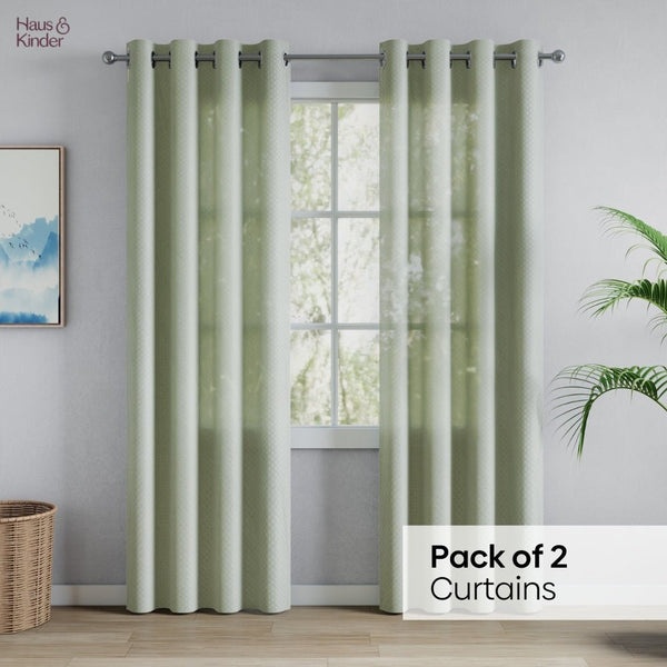 Polyester JacquardCurtains Sage Ripple, Olive