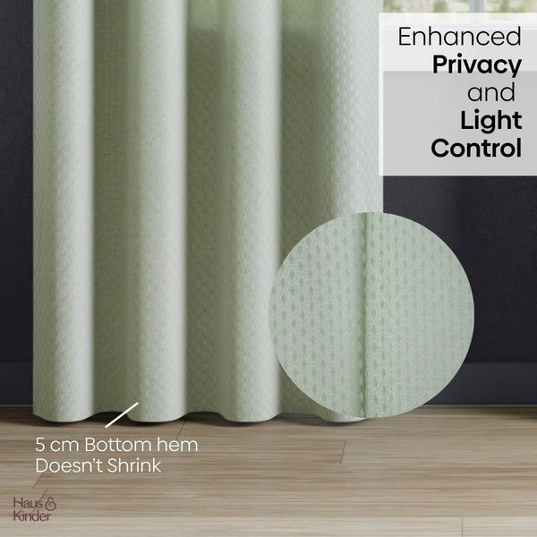 Polyester JacquardCurtains Sage Ripple, Olive