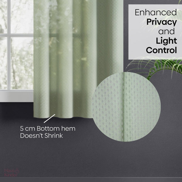 Polyester JacquardCurtains Sage Ripple, Olive