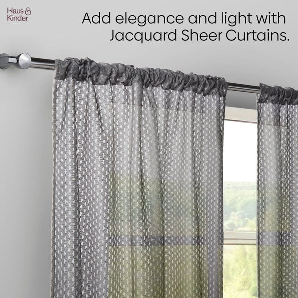 Polyester JacquardCurtains Silver Ripple, Grey