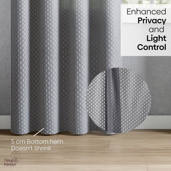 Polyester JacquardCurtains Silver Ripple, Grey