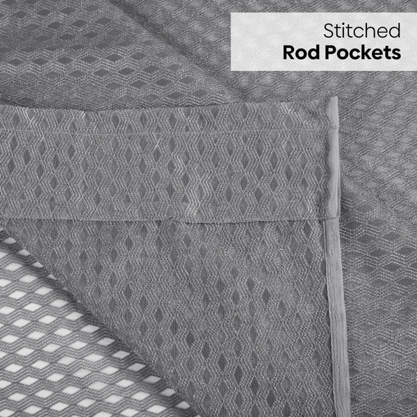 Polyester JacquardCurtains Silver Ripple, Grey