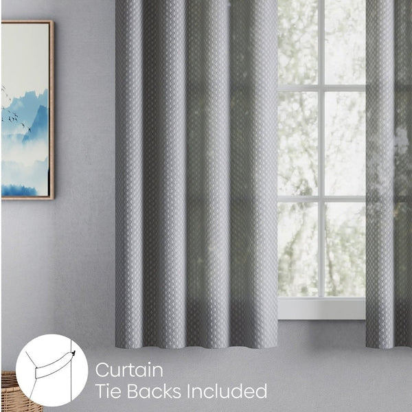 Polyester JacquardCurtains Silver Ripple, Grey