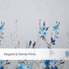 100% Polyester Sheer Digital Printed Door Curtain, Blue