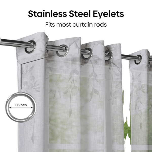 100% Polyester Sheer Digital Printed Door Curtain, Blue